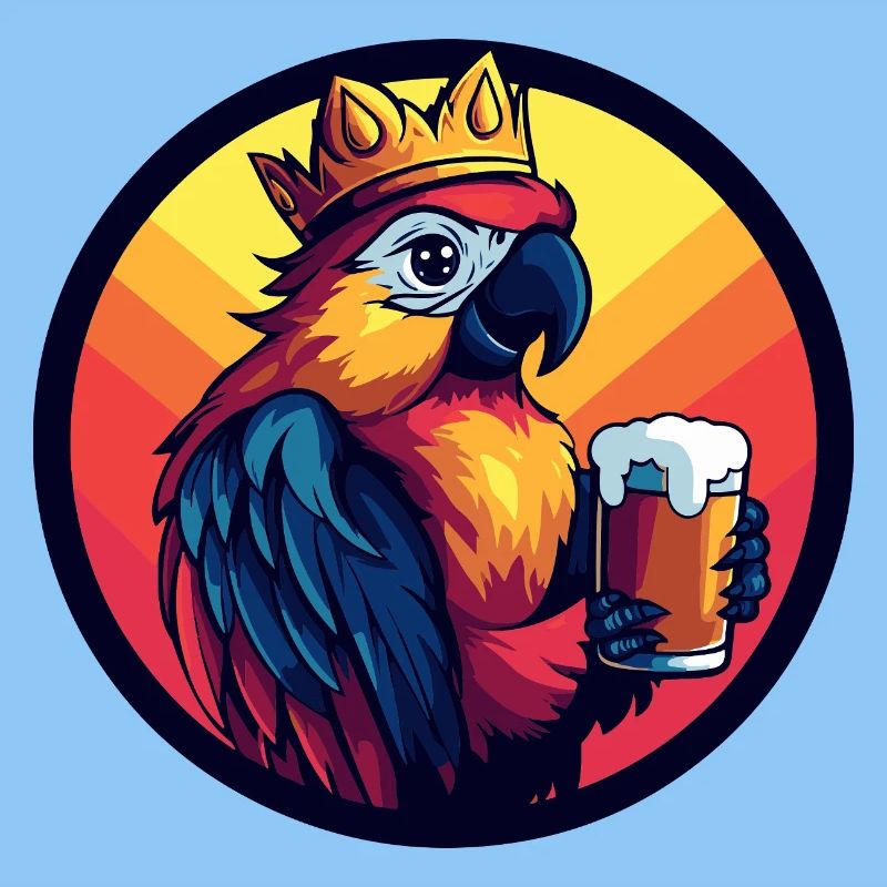 Papagei Bier Lustig