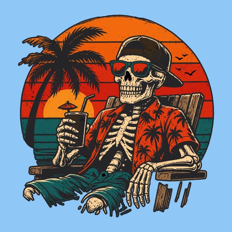 Skeleton Sunset Beach Vacation