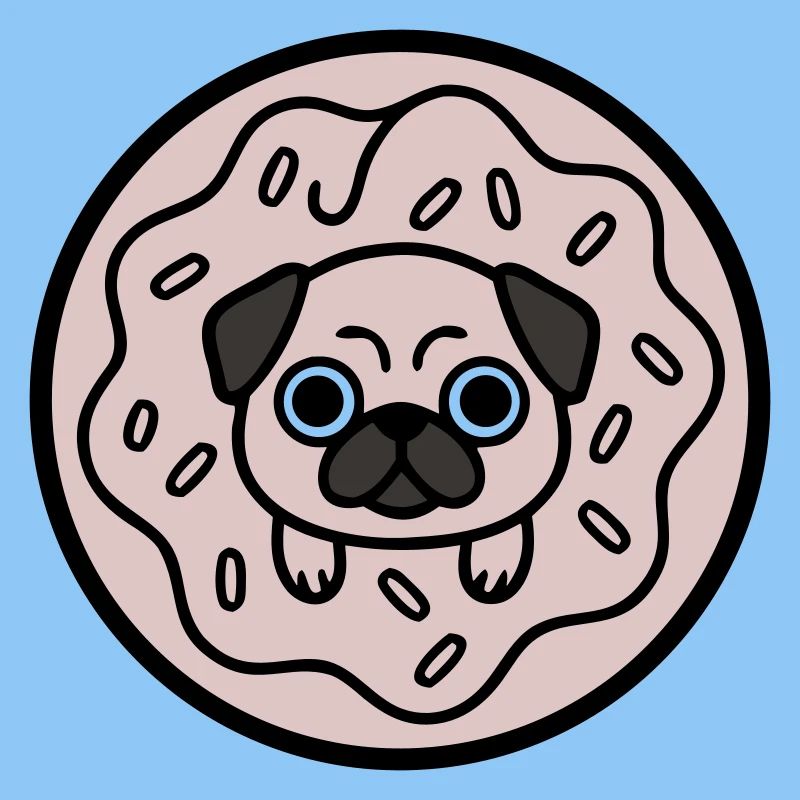 Mops Hund Donut Süßigkeiten