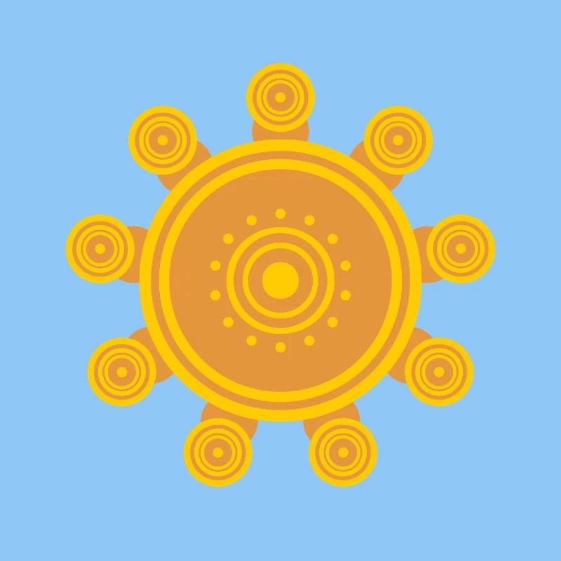 Central orange mandala sun