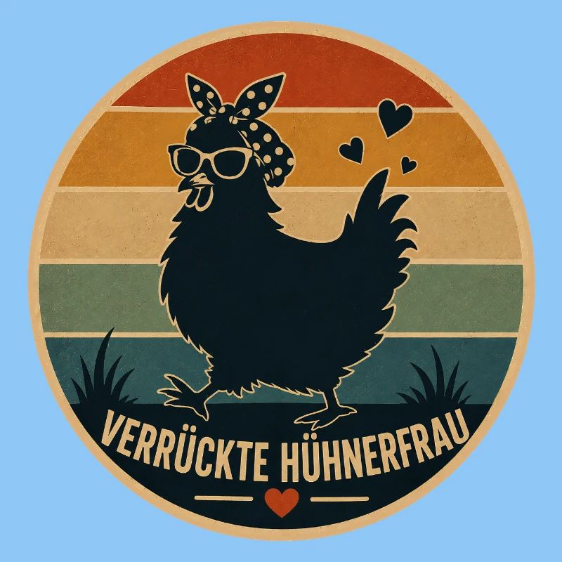 Hühnerfrau Retro