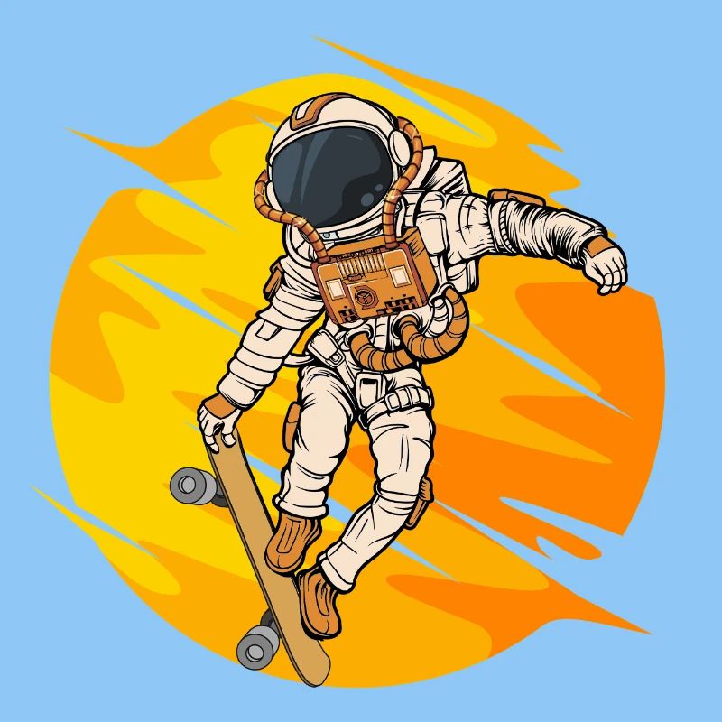 Saut en skateboard d’astronaute