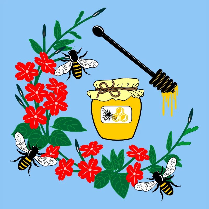 Blumenkranz mit Honig