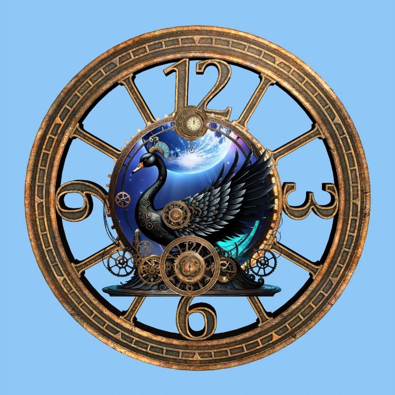 Schwarzer Steampunk-Schwan