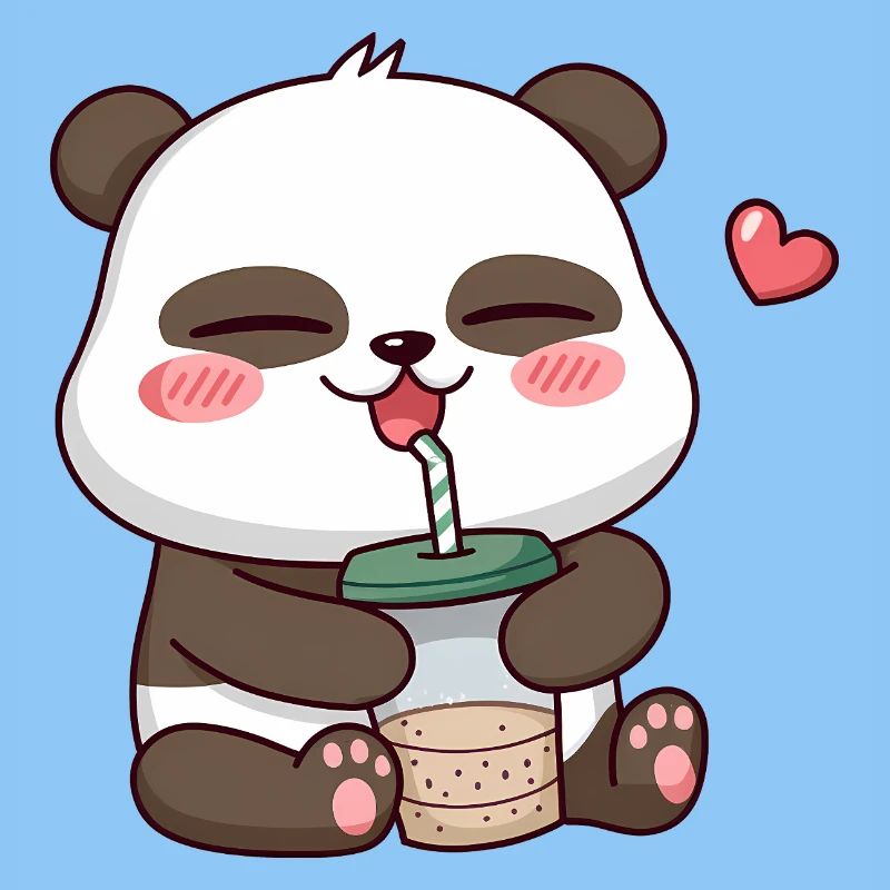 Entzückender Panda trinkt Bubble Tea