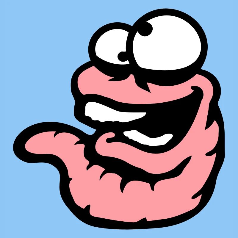 Worm Laughing Crazy Squinting Silly Stupid