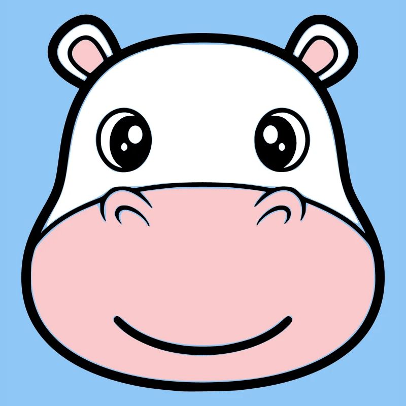 Hippopotamus Head Face Mask Smile