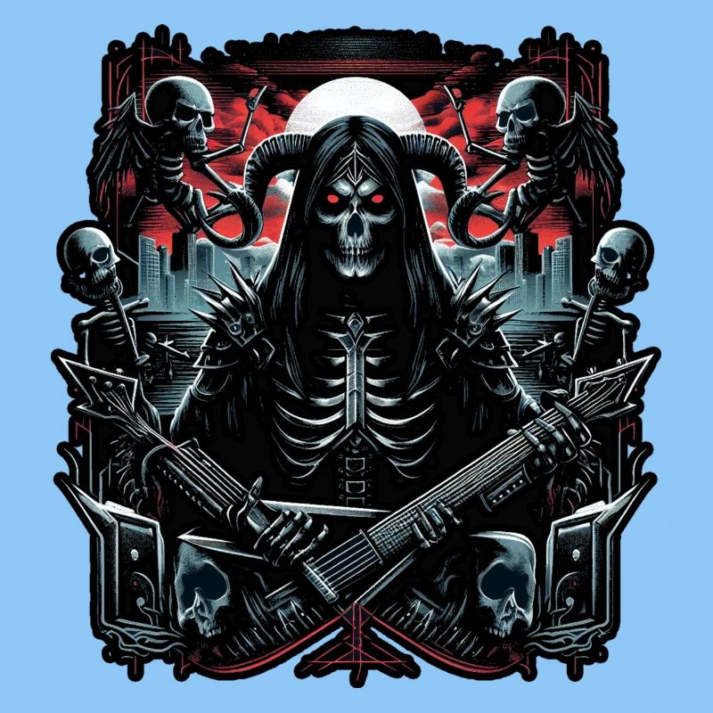 Tod mit Sensenmann Gitarre