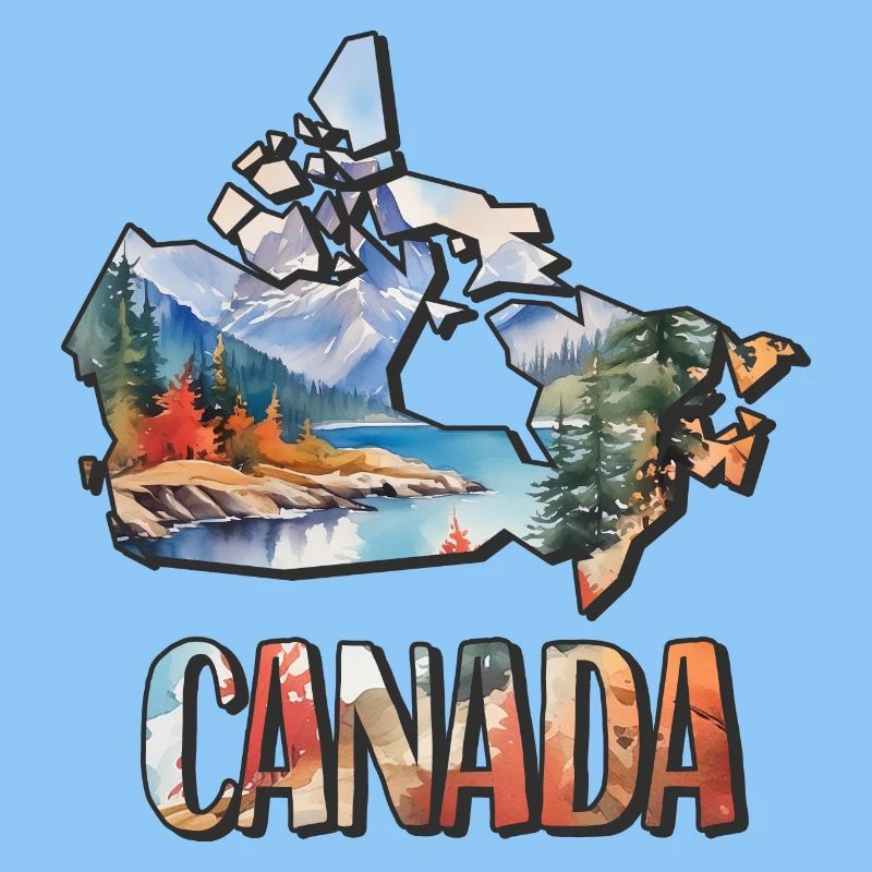 Carte à l’aquarelle du Canada