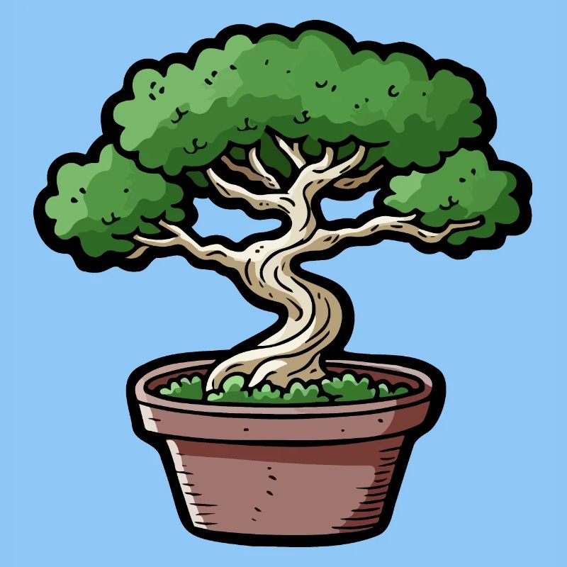 Comic Bonsai Baum