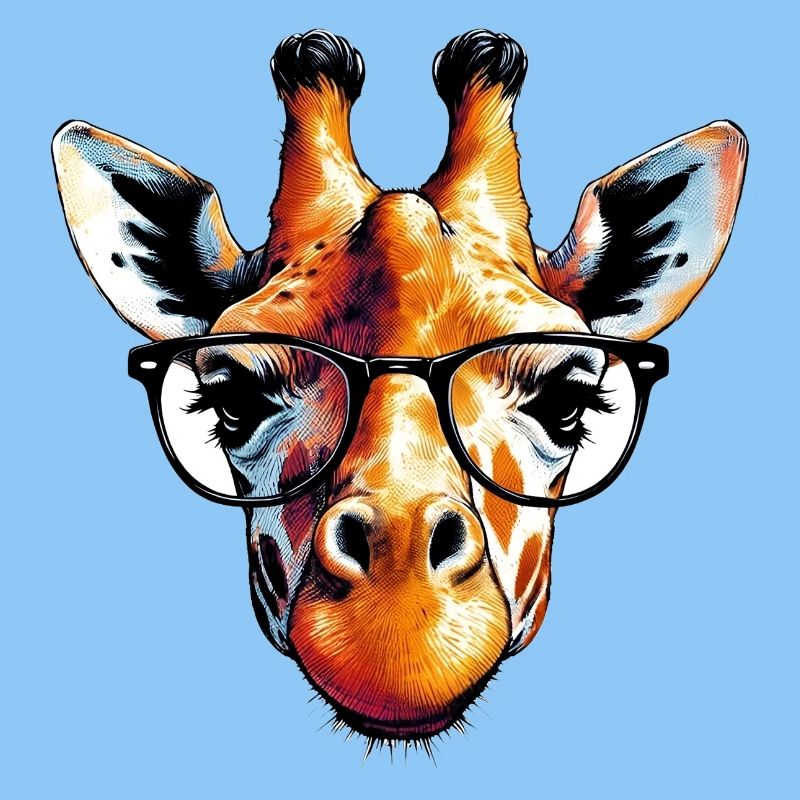 Giraffe mit Brille