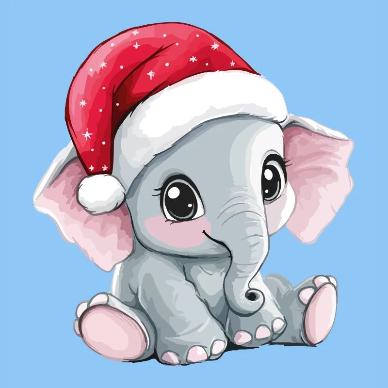 éléphant Noël mignon Noël mignon