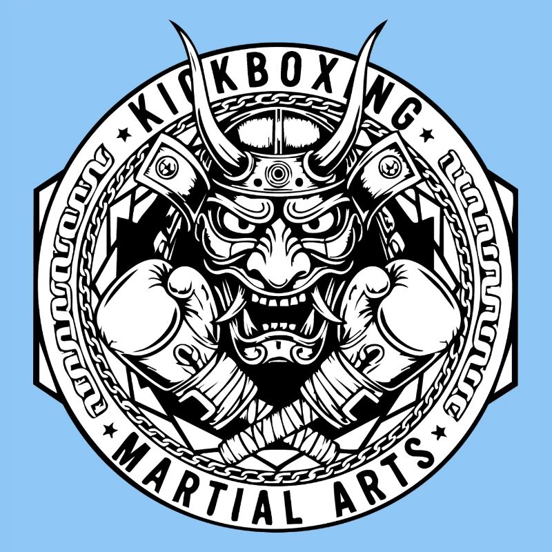 Kickbox Emblem Dämonenmaske