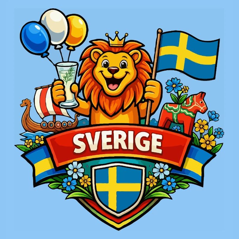 Logo joyeux de la Suède