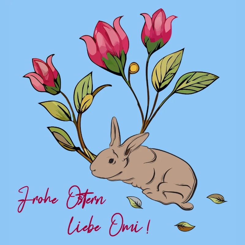 Osterhase mit Tulpen