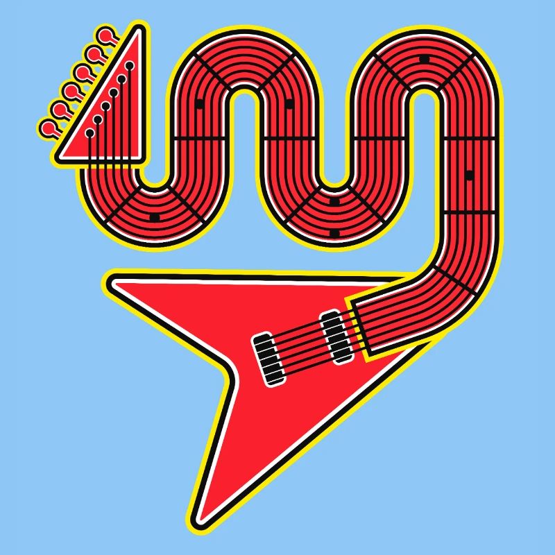 Rote Abstract Shape E-Gitarre