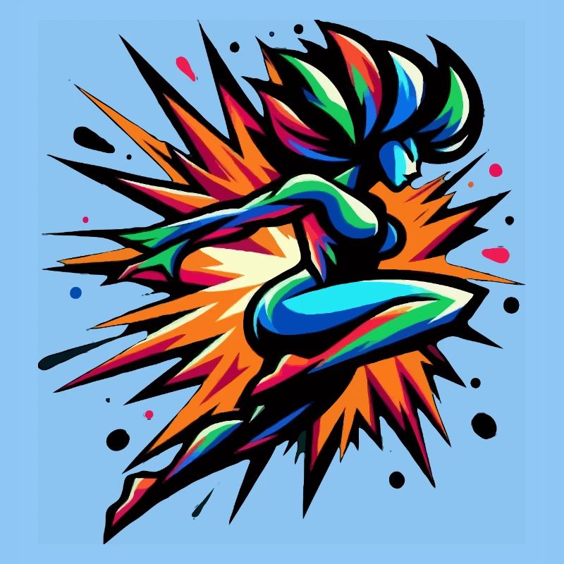 Bunter Neon-Sprinter