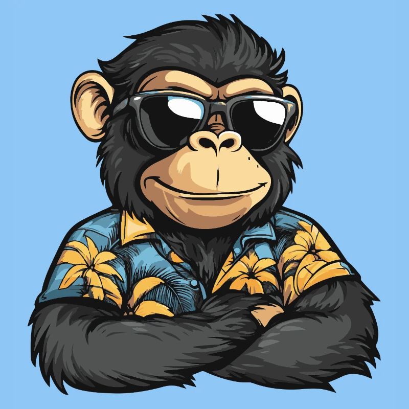 Affe Comic Urlaub
