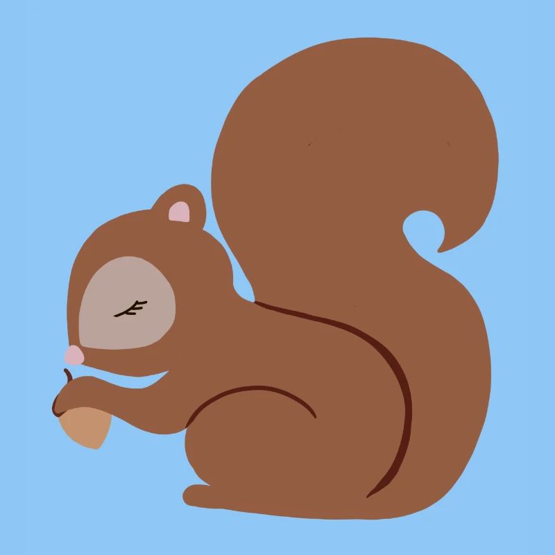 Eichhörnchen mit Eichel süß