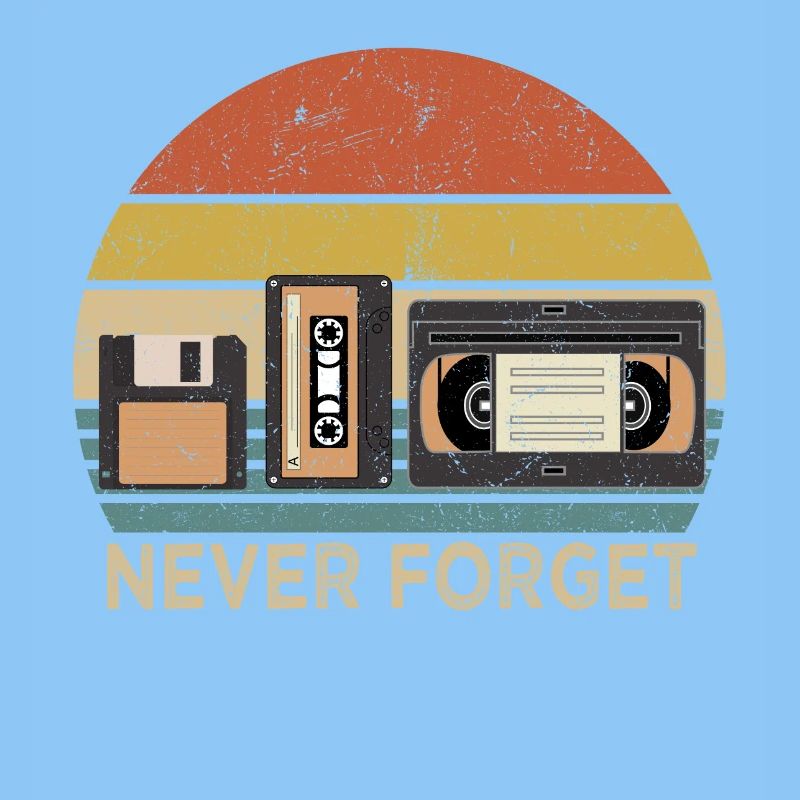 Retro Cassette Tape Never Forget Design