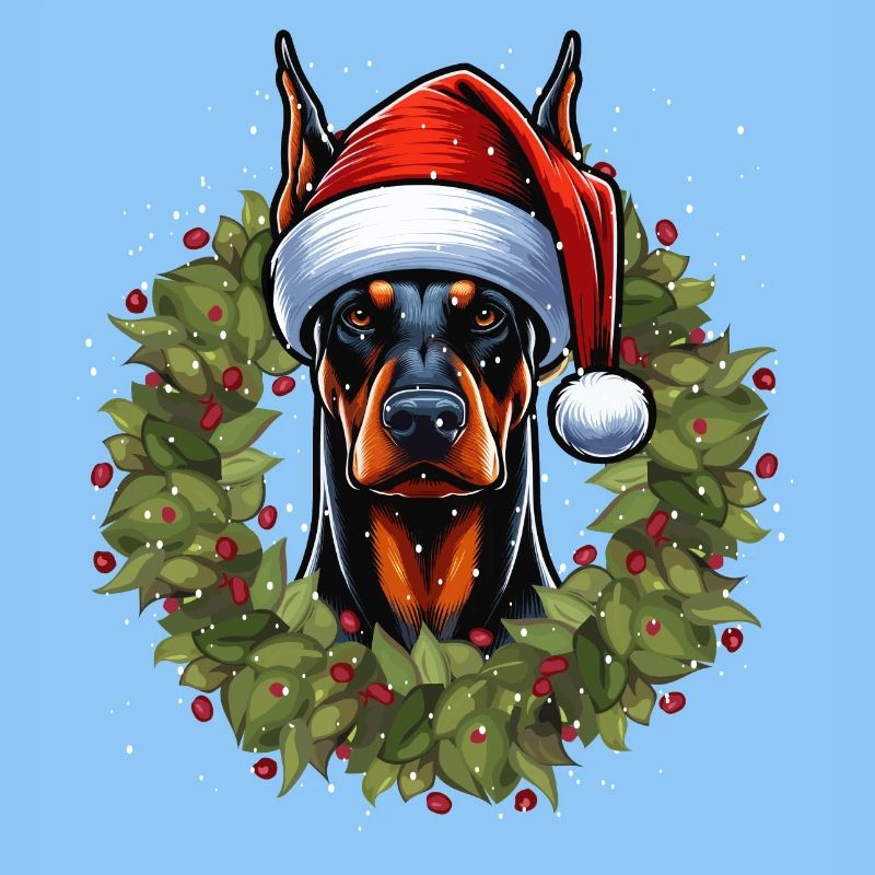 Conception de chapeau de Noël Doberman