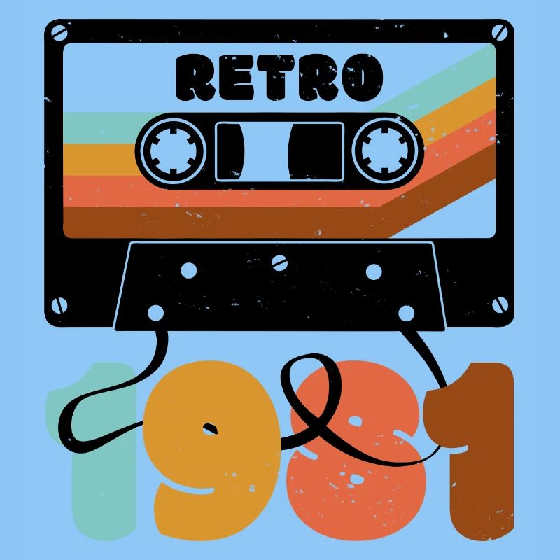 Retro Rainbow 80er Jahre Kassette Text