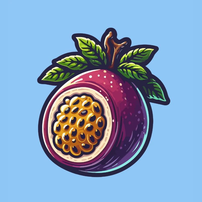 Illustration der hellen Passionsblumenfrucht