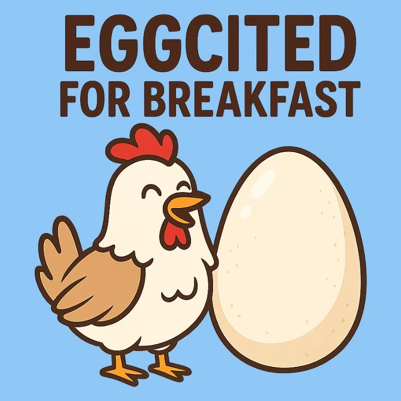 Eggcited pour le petit-déjeuner Chicken Design
