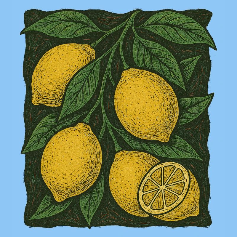 Botanische Illustration der Zitrone
