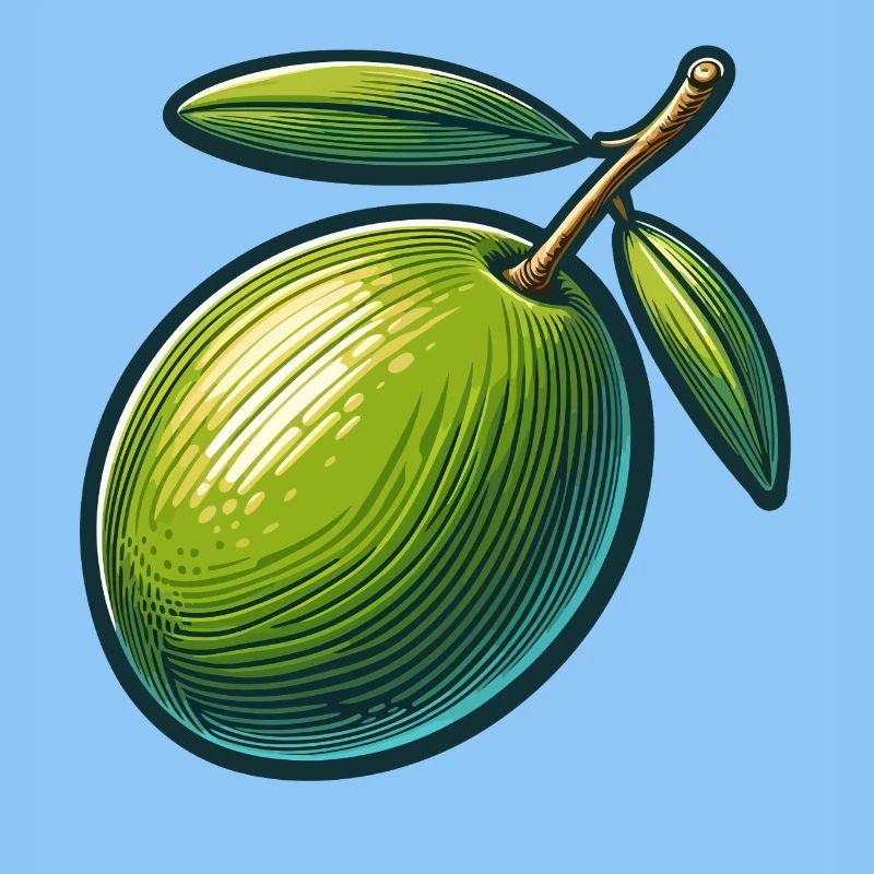 Illustration d'une Olive verte stylisée