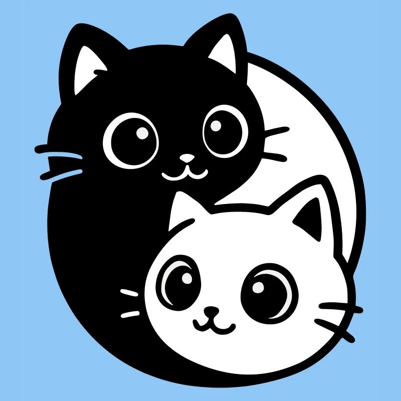 Ying Yang Katzenporträt 