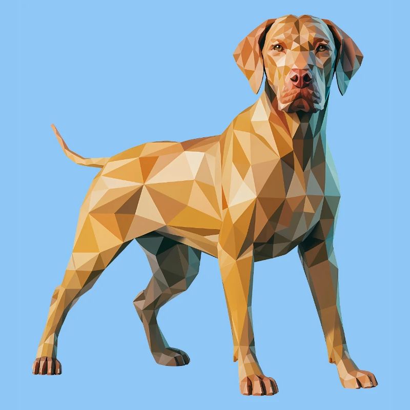 Brauner Hund - Cooles Low-Poly-Logo