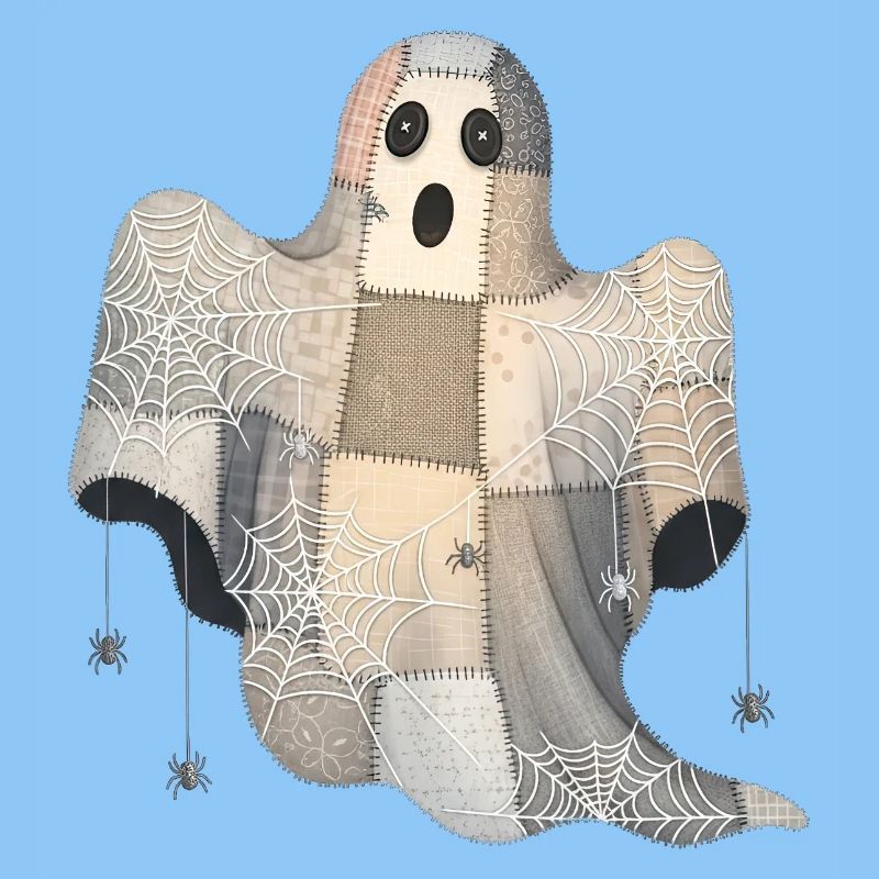 Fantôme patchwork avec toiles d’araignée