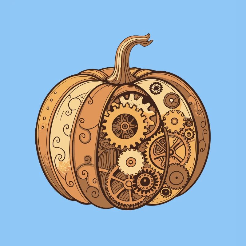 Mechanical steampunk pumpkin
