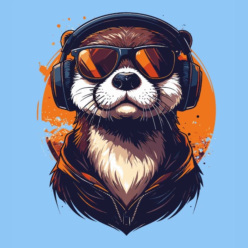 Locker drauf: Otter mit Kopfhörern