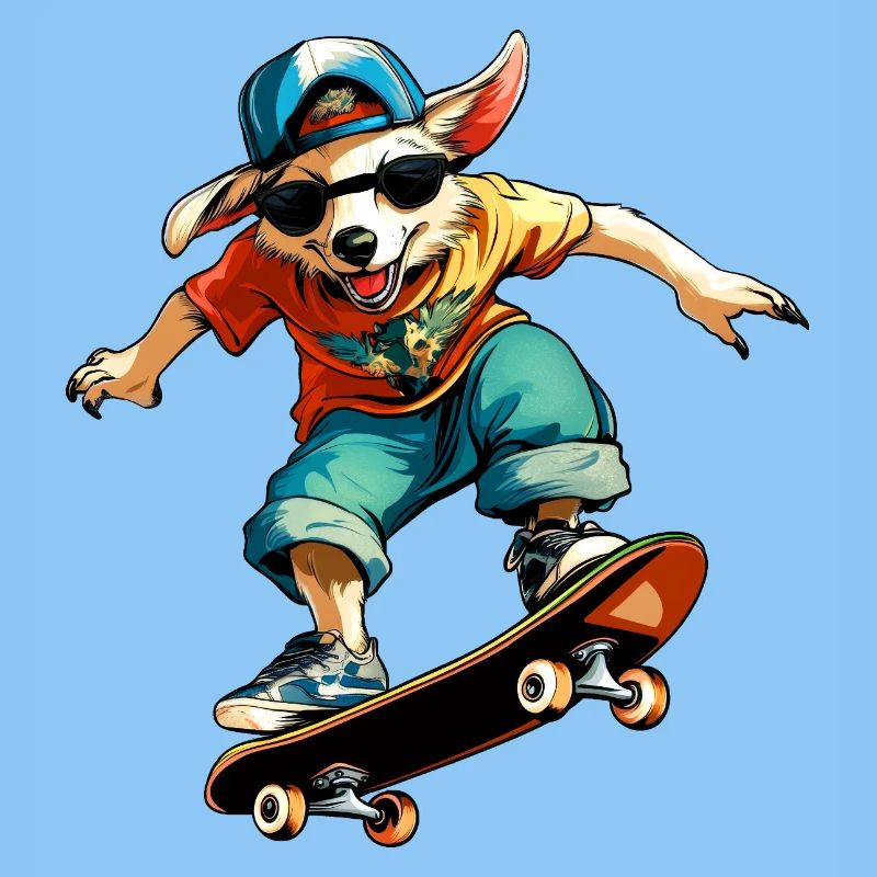 Skateboard Australian Shepherd - Chien