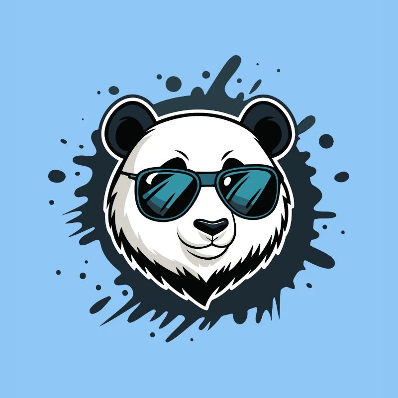 Panda Blue Graffiti-Brille