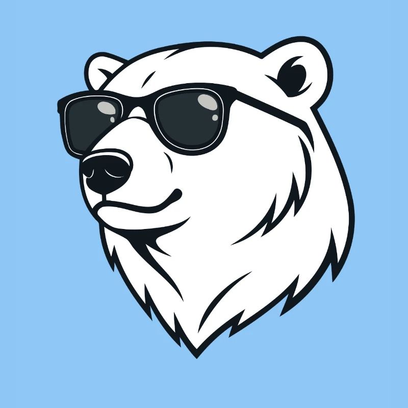 Eisbär Dunkle Brille