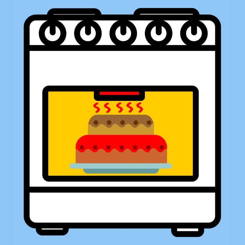 Backofen mit Kuchen