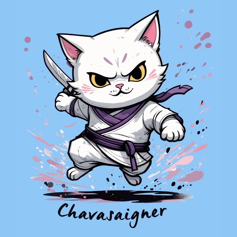 Chat maître de combat, ça va saigner ! humour