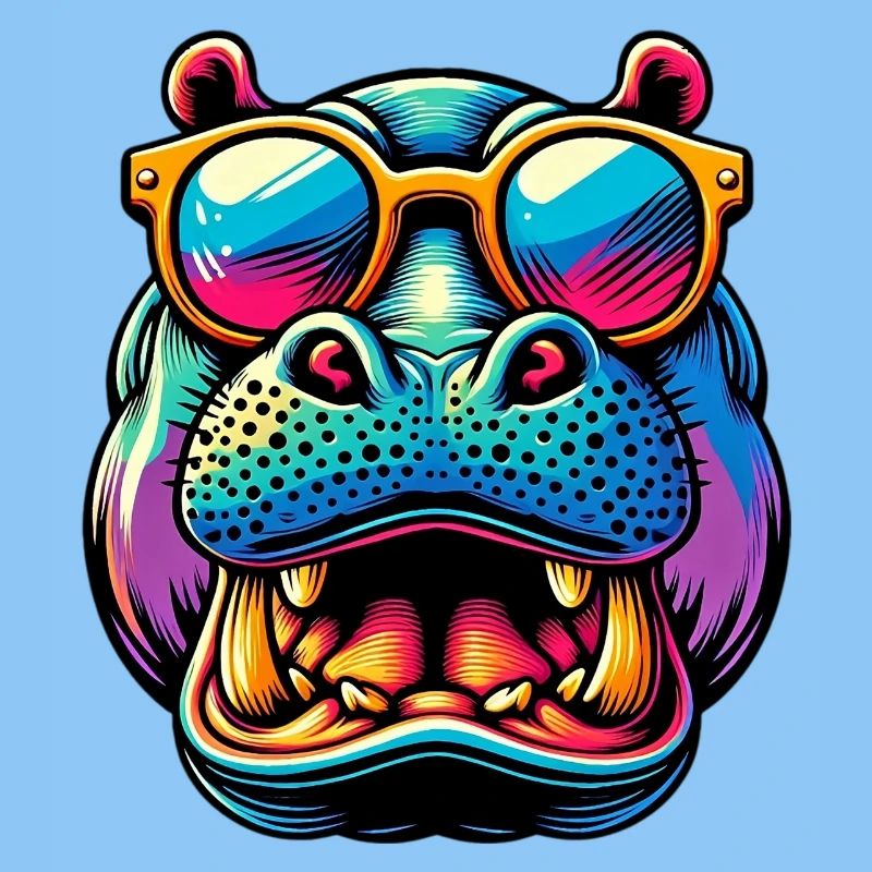 Nilpferd mit Sonnenbrille