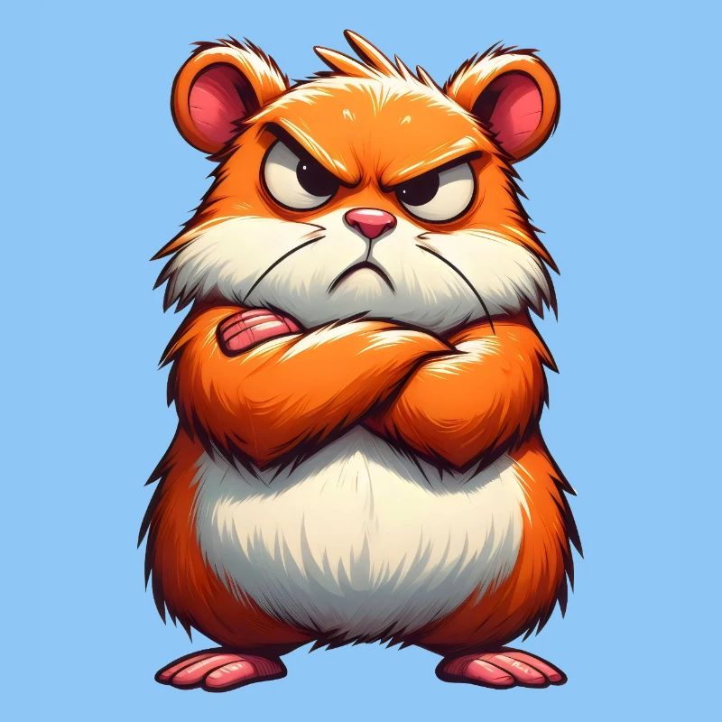 hamster grognon mécontent