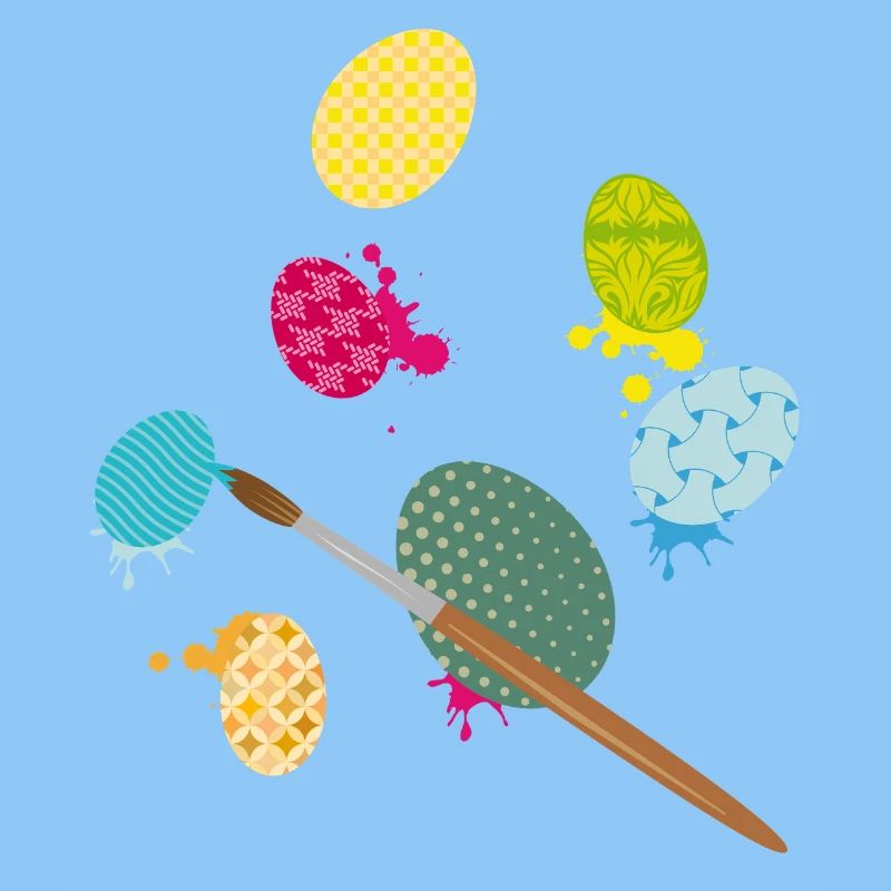 Colorful Easter Eggs – Creative Painting Design with Brush