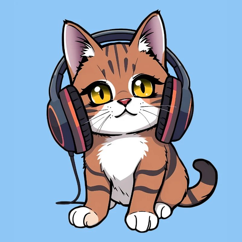 Chat avec des écouteurs
