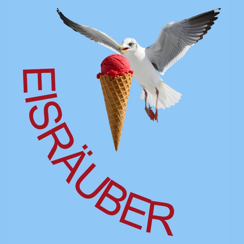 Möwe mit Eiscreme Eisräuber