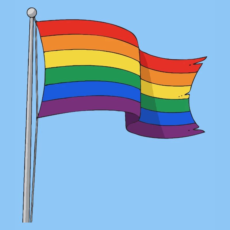 Regenbogenflagge kurvige Strecken