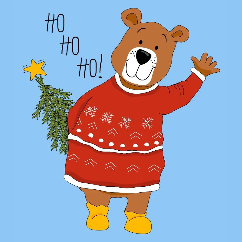 Bär mit Weihnachtsbaum