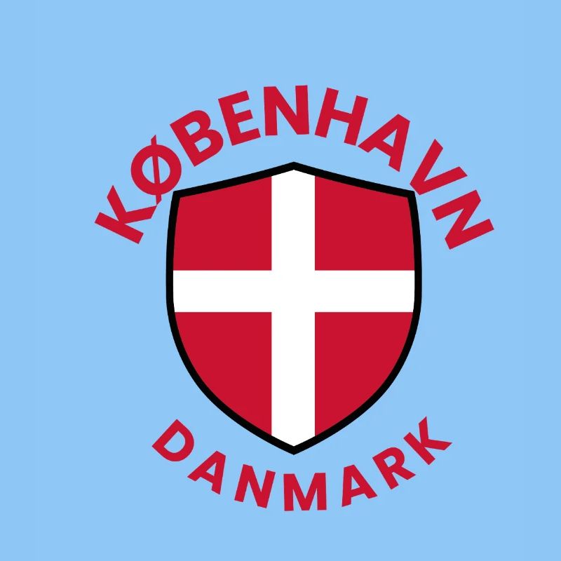 Kopenhagener Schild mit dänischer Flagge