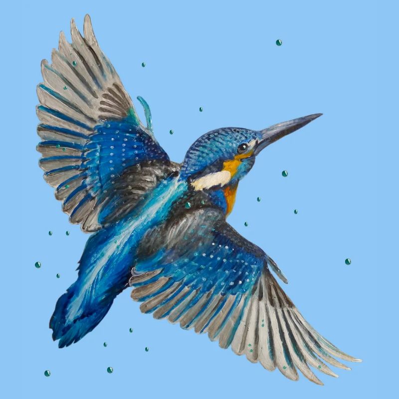 Eisvogel im Flug