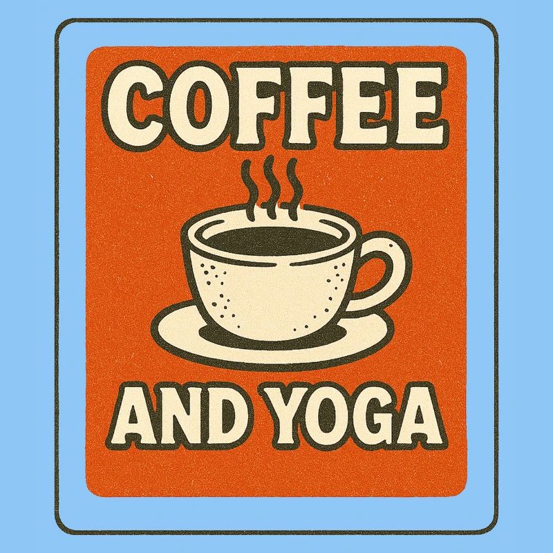 Café et Yoga Retro Tee